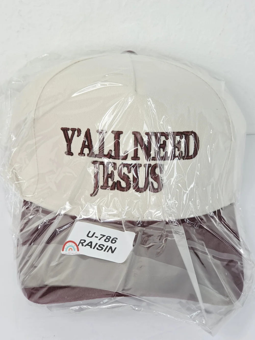 New! Y'ALL NEED JESUS Raisin Baseball Cap Hat